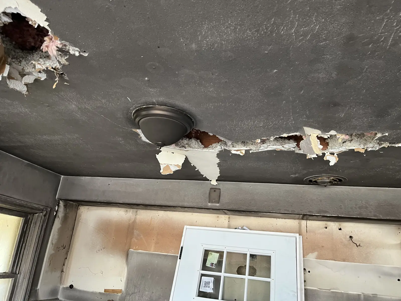 Smoke damage inside