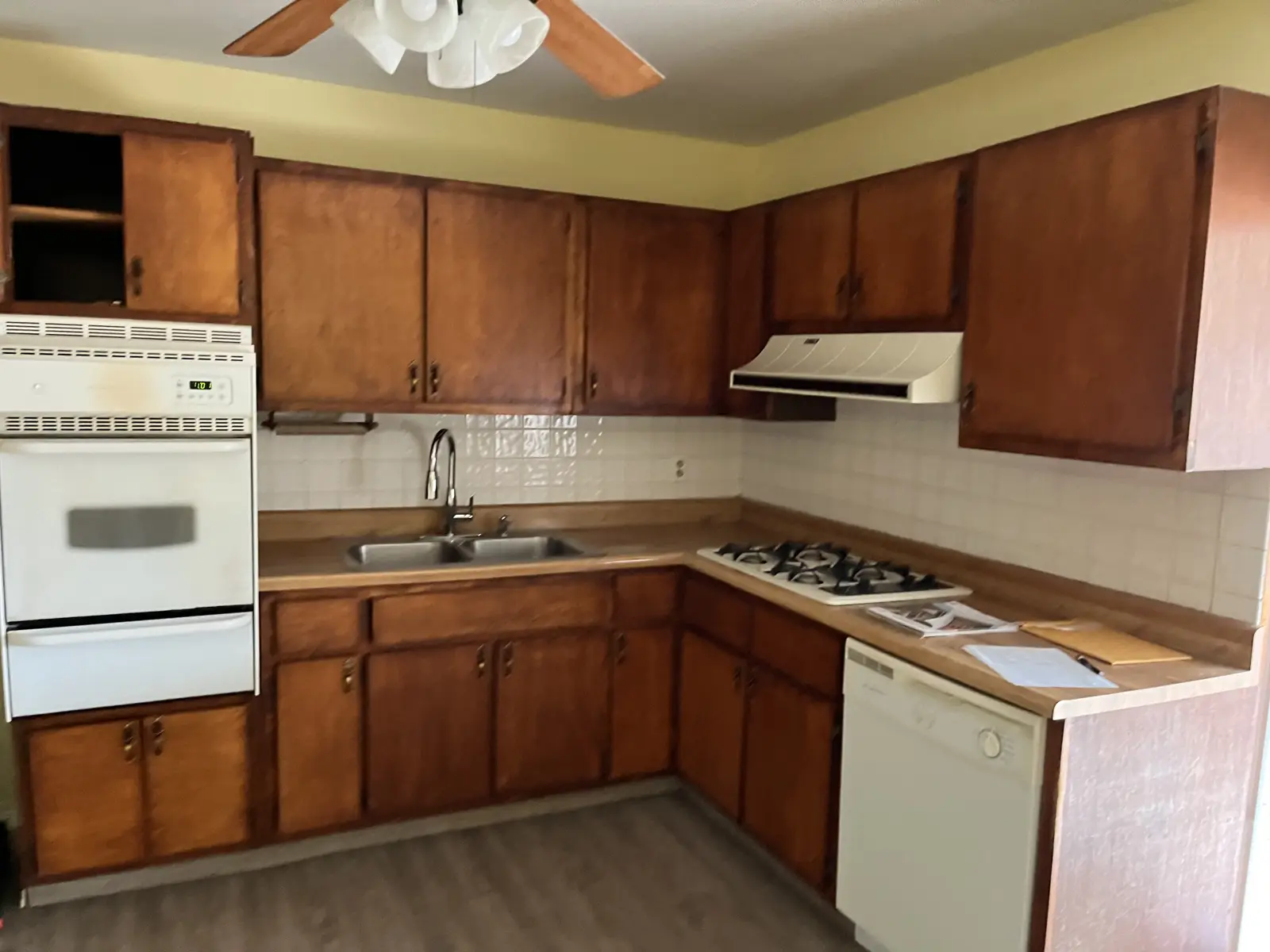 Old cabinets and appliances