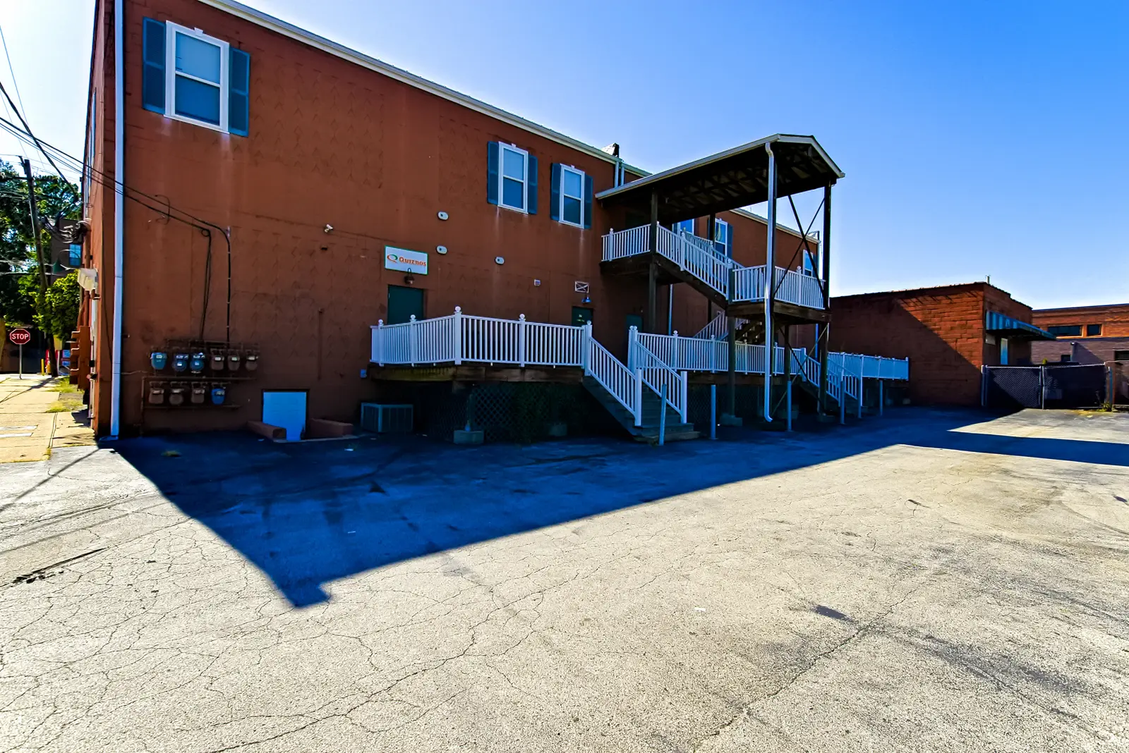 Rear entry to the apartments