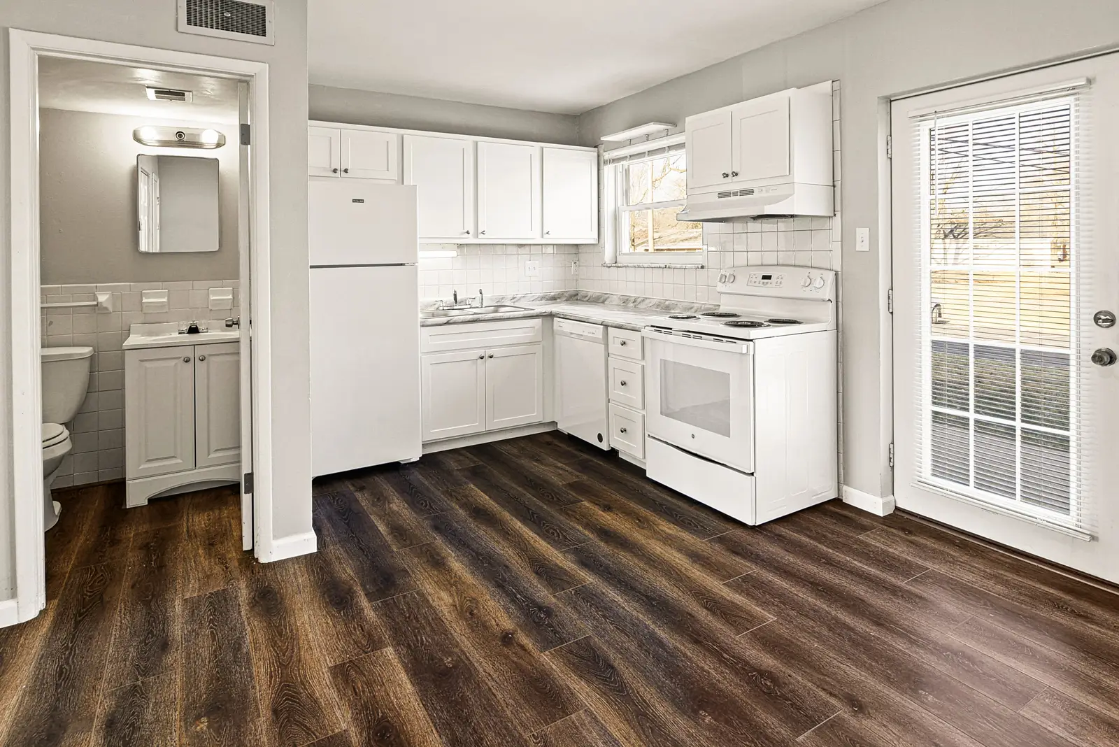 Open kitchen and dining